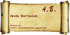 Anda Bertalan névjegykártya